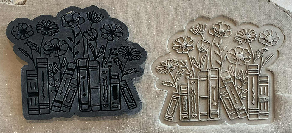 Thumbnail: Stacked Books Bouquet — Accent Stamp (Bookish Blooms)