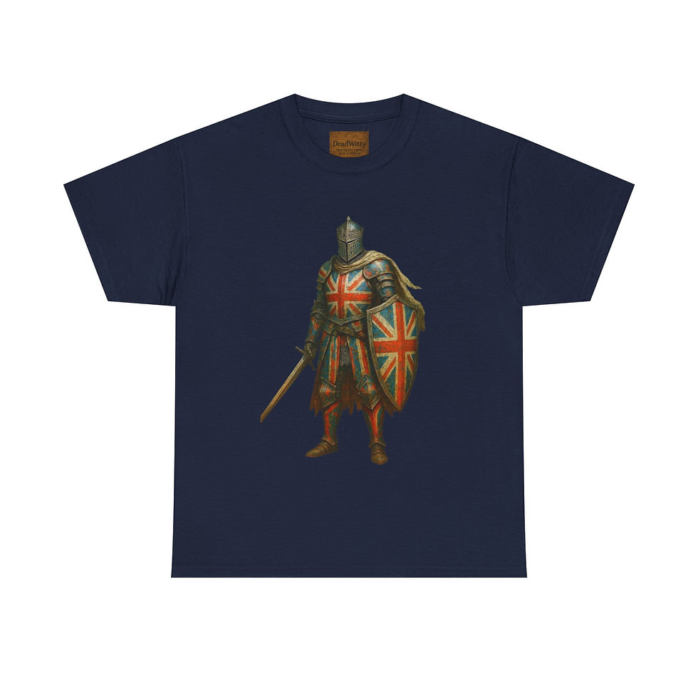 Thumbnail: "His Full Armour" - Union Jack Knight Tee, British Pride Shirt.