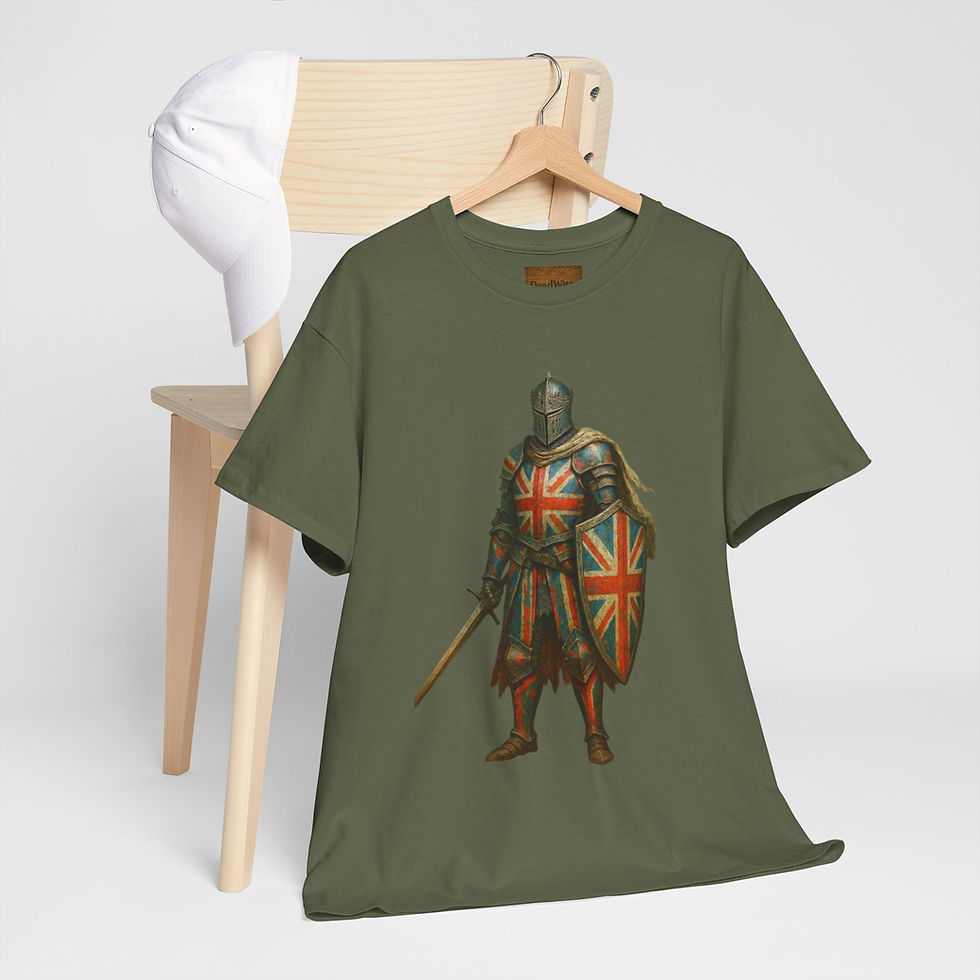 Thumbnail: "His Full Armour" - Union Jack Knight Tee, British Pride Shirt.