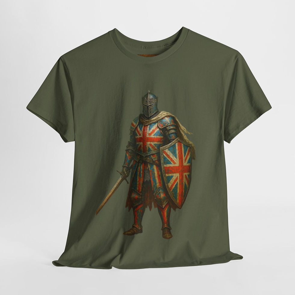 Thumbnail: "His Full Armour" - Union Jack Knight Tee, British Pride Shirt.