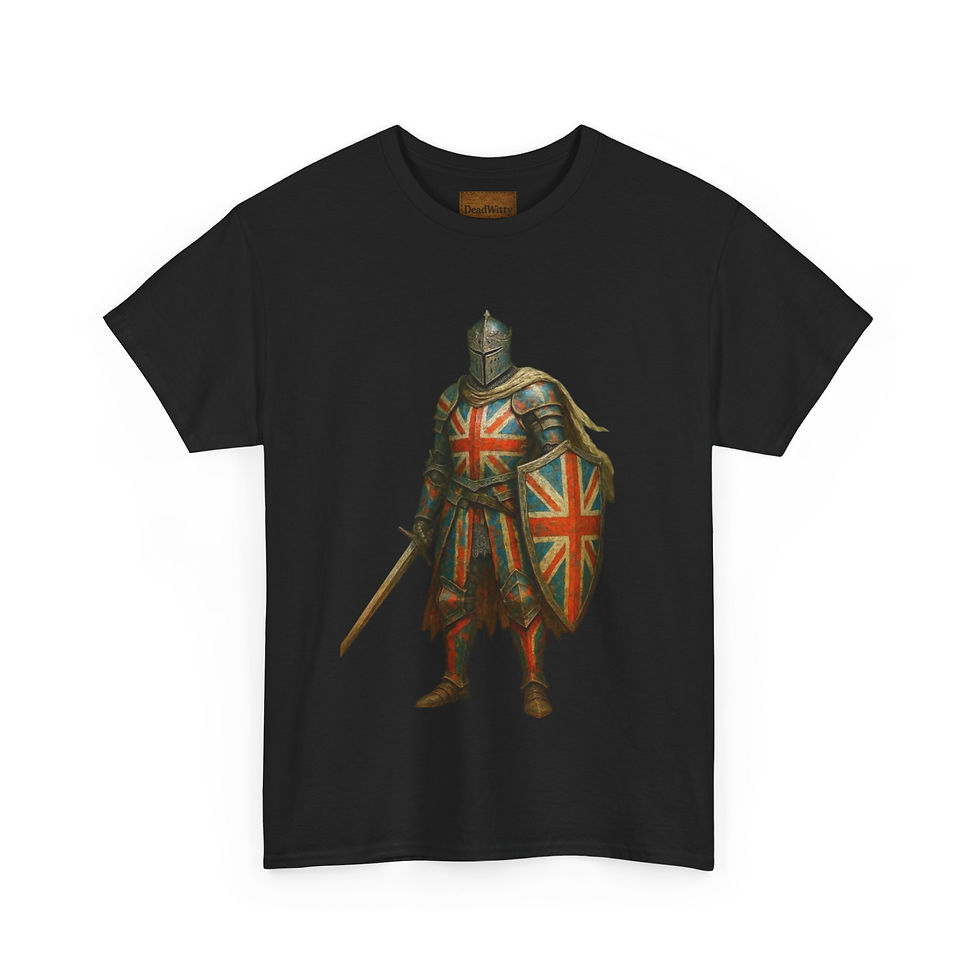 Thumbnail: "His Full Armour" - Union Jack Knight Tee, British Pride Shirt.
