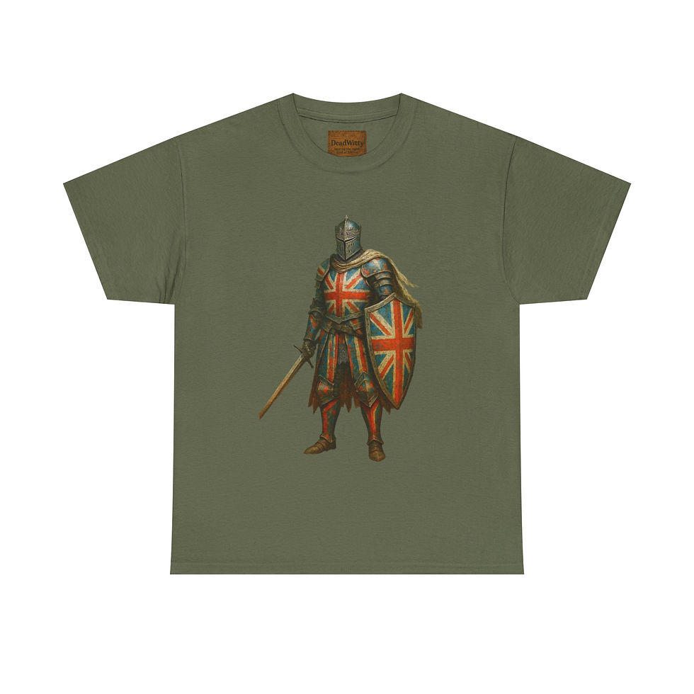 Thumbnail: "His Full Armour" - Union Jack Knight Tee, British Pride Shirt.