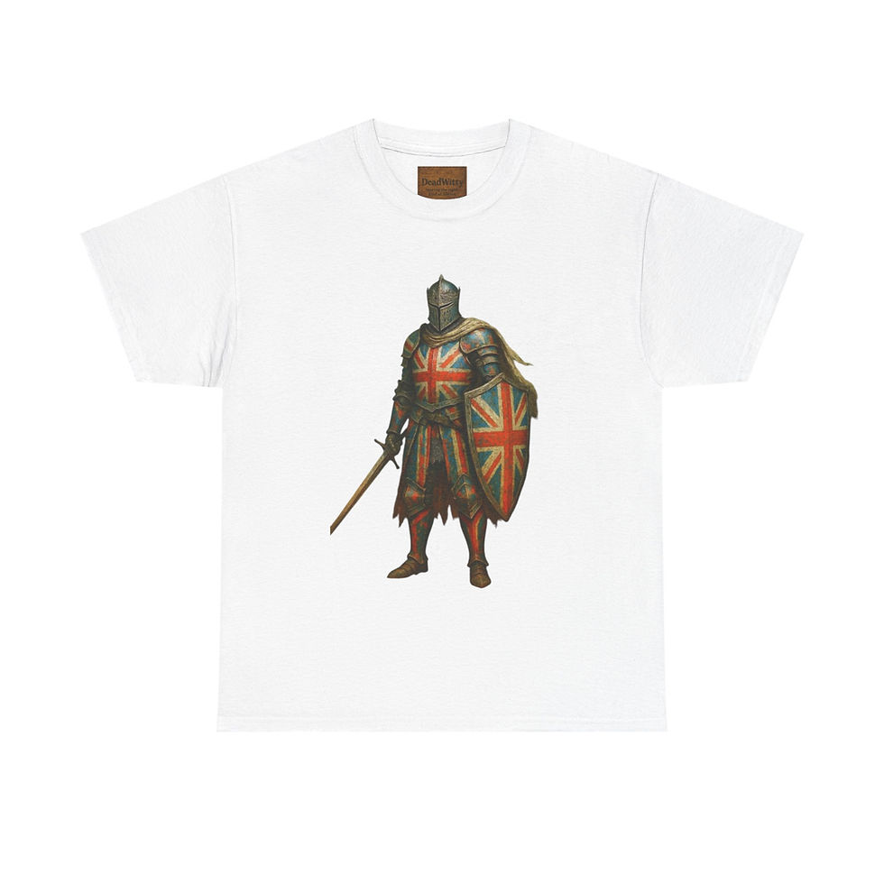 Thumbnail: "His Full Armour" - Union Jack Knight Tee, British Pride Shirt.