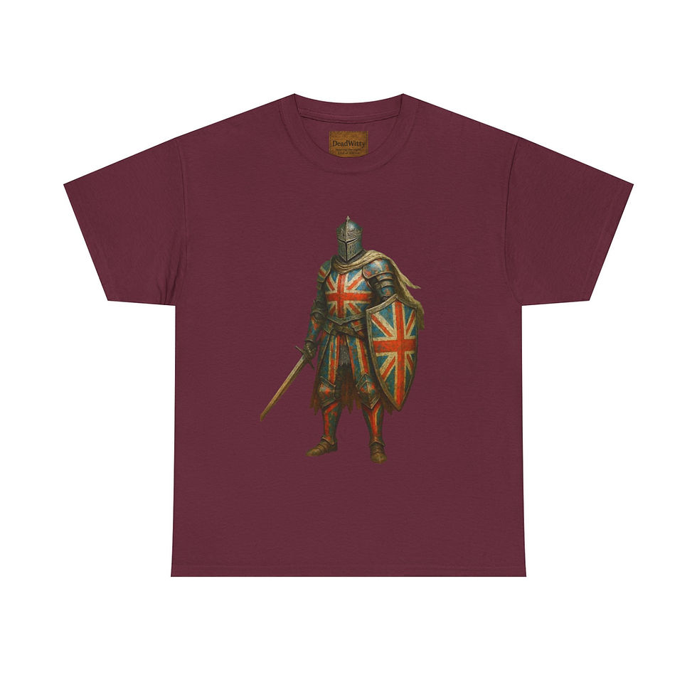 Thumbnail: "His Full Armour" - Union Jack Knight Tee, British Pride Shirt.