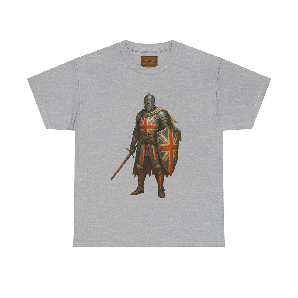 Thumbnail: "His Full Armour" - Union Jack Knight Tee, British Pride Shirt.