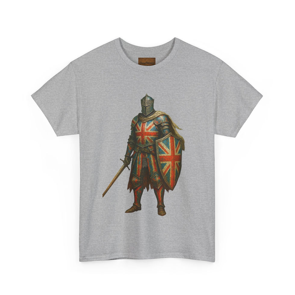 Thumbnail: "His Full Armour" - Union Jack Knight Tee, British Pride Shirt.