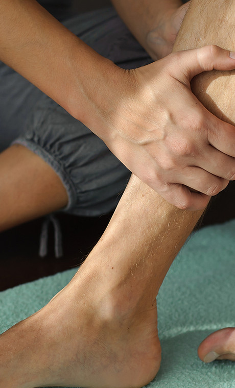 Physical therapy on leg