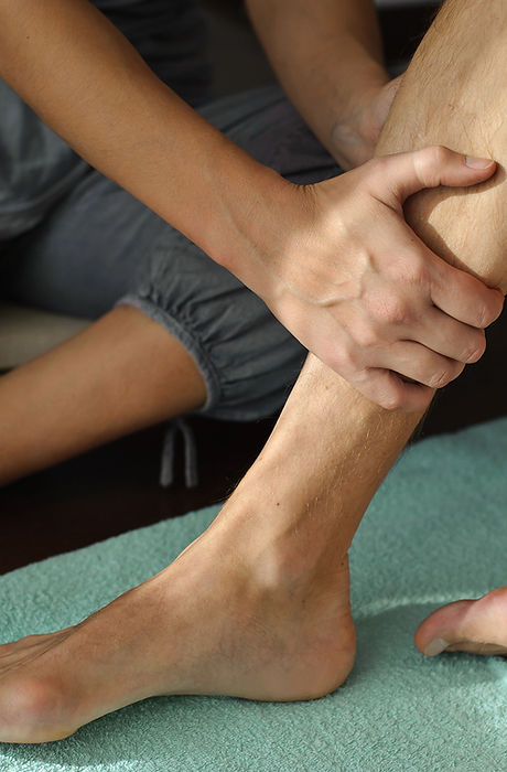 Physical therapy on leg
