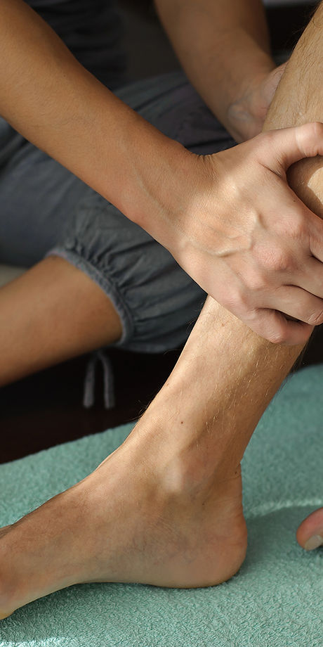 Physical therapy on leg