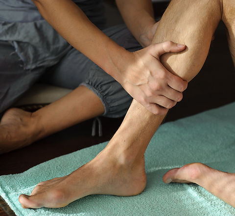 Physical therapy on leg