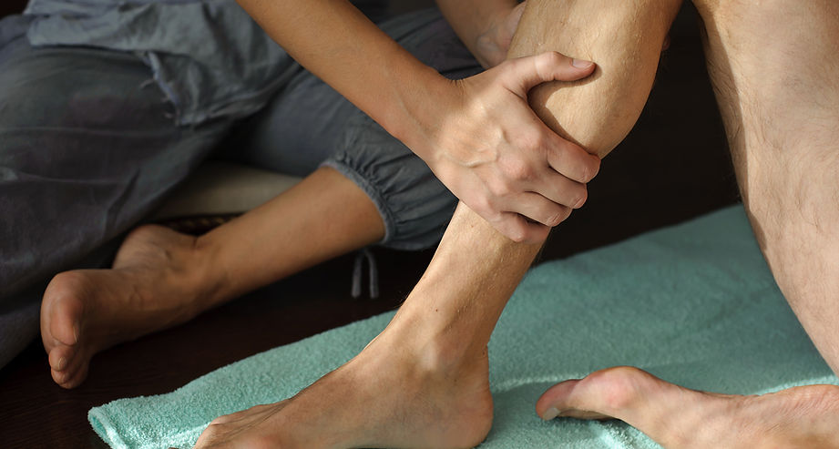 Physical therapy on leg