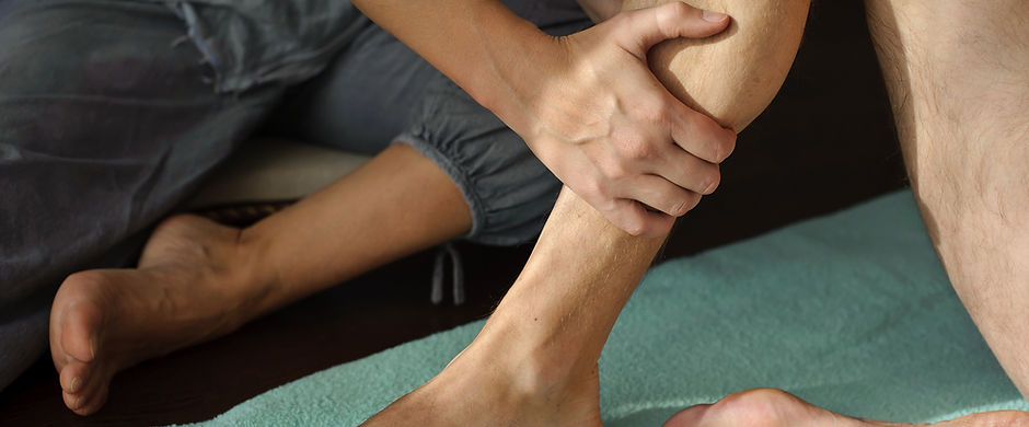Physical therapy on leg