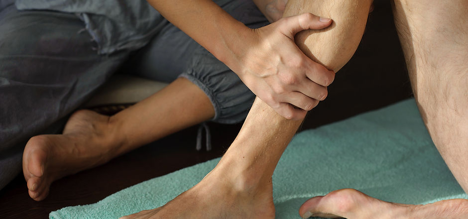 Physical therapy on leg