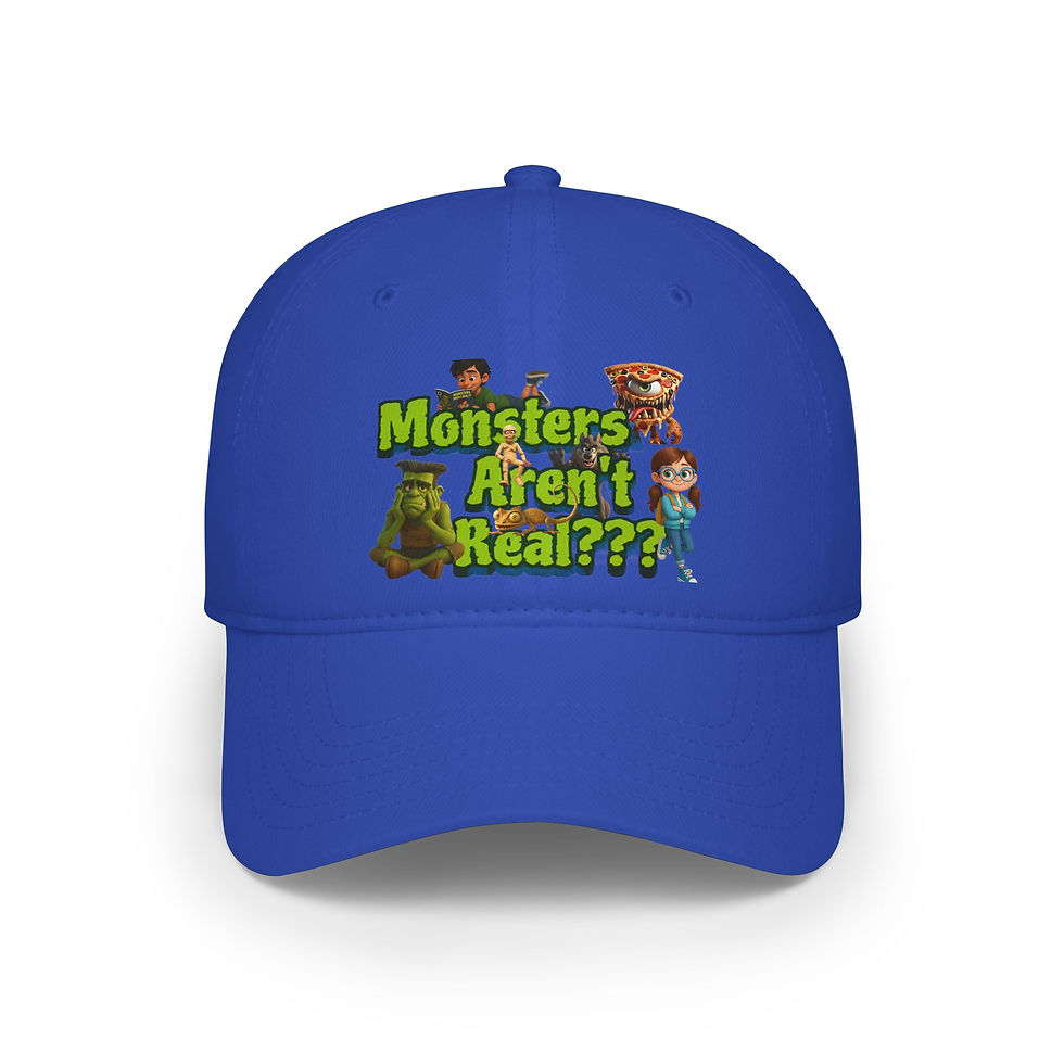 Thumbnail: Baseball Cap, Monsters Aren't Real Cartoon Series Logo Embroidered Hat