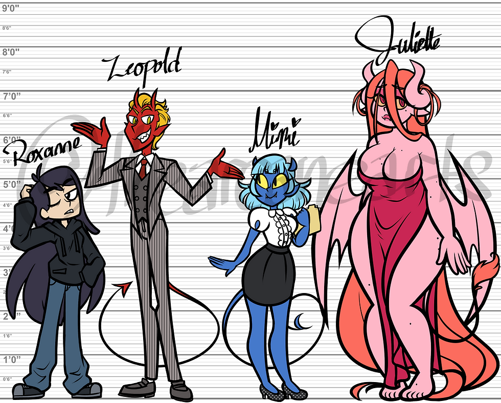 Roxanne characters line up