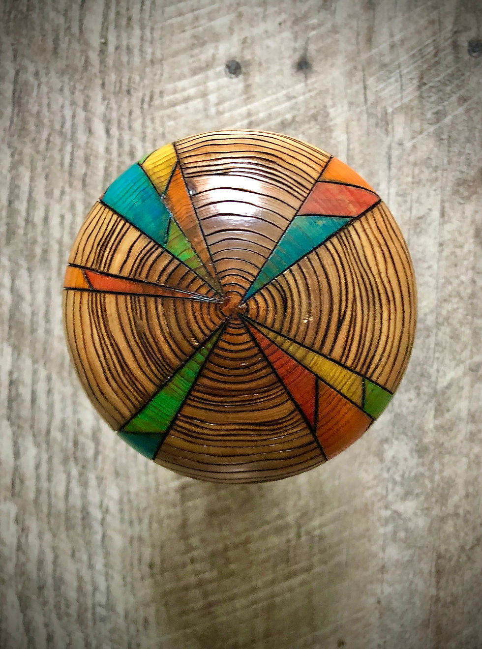Thumbnail: Rainbow Grain Woodburned Mushroom