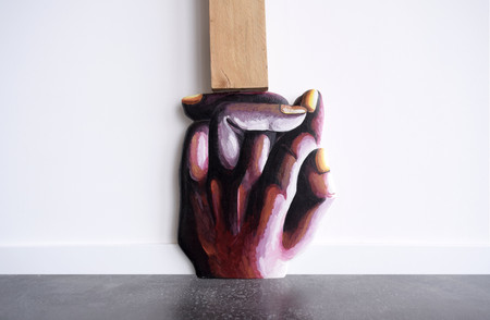 Marc Chopy
Temple de la Nature n°2, 1986. Peinture et sculpture, huile sur bois. L 38 x H 203 cm et L 43,5 x H 190 cm.
Photo : Jeanne Chopy ꕥ