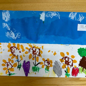 向日葵的天空-蓮藕蓋印畫