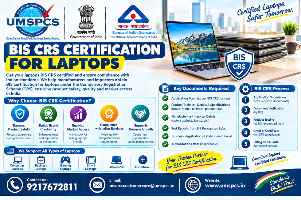 BIS CRS Certification for laptops