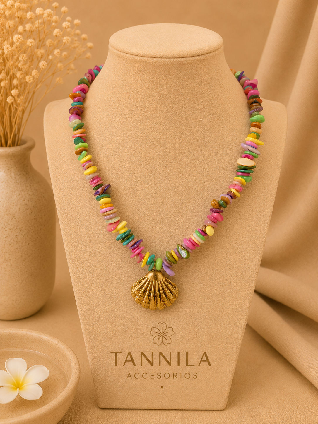 Collar coral colores acero inoxidable 
