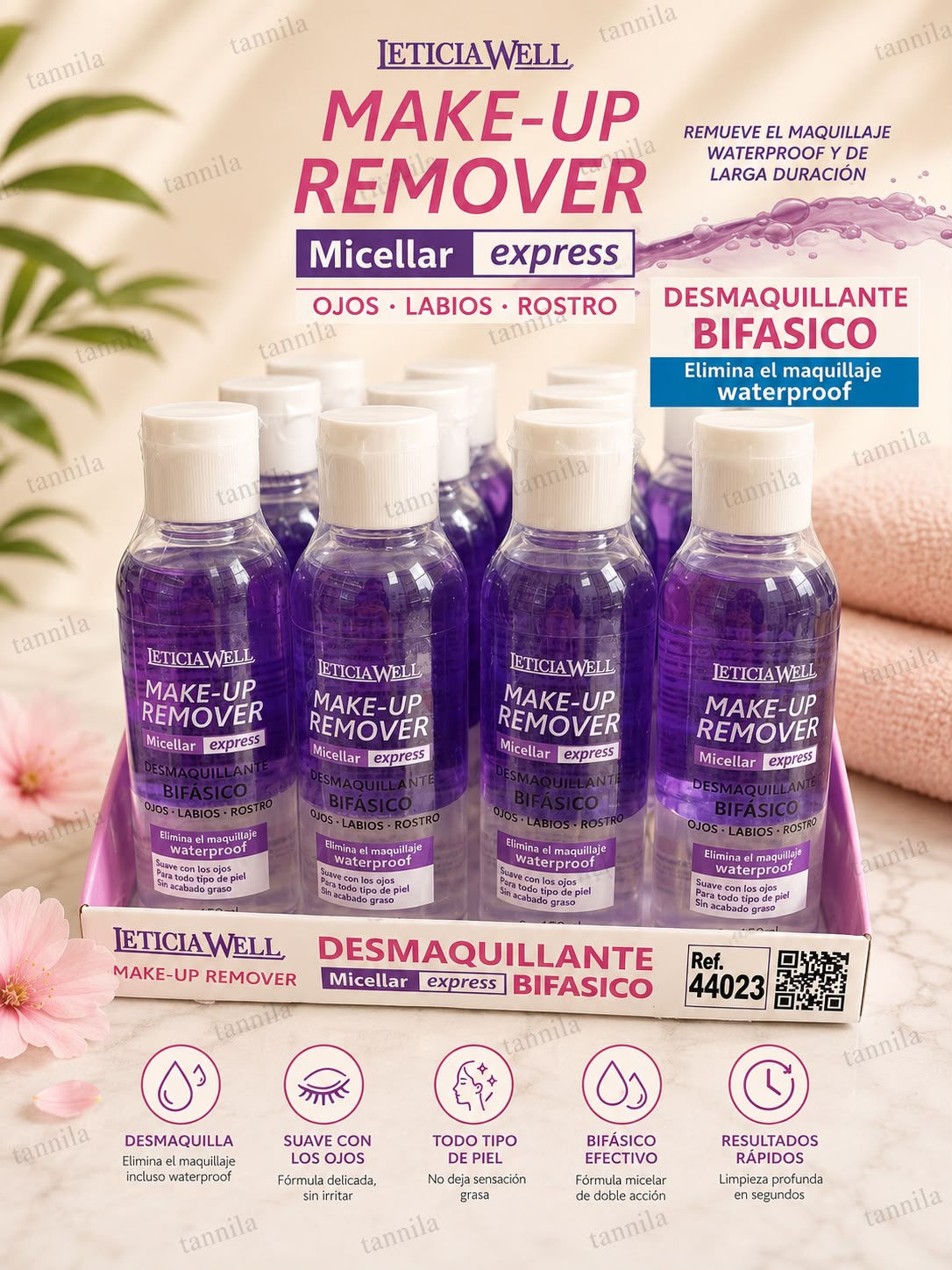 DESMAQUILLANTE BIFÁSICO PARA OJOS/LABIOS/ ROSTRO - LETICIA WELL