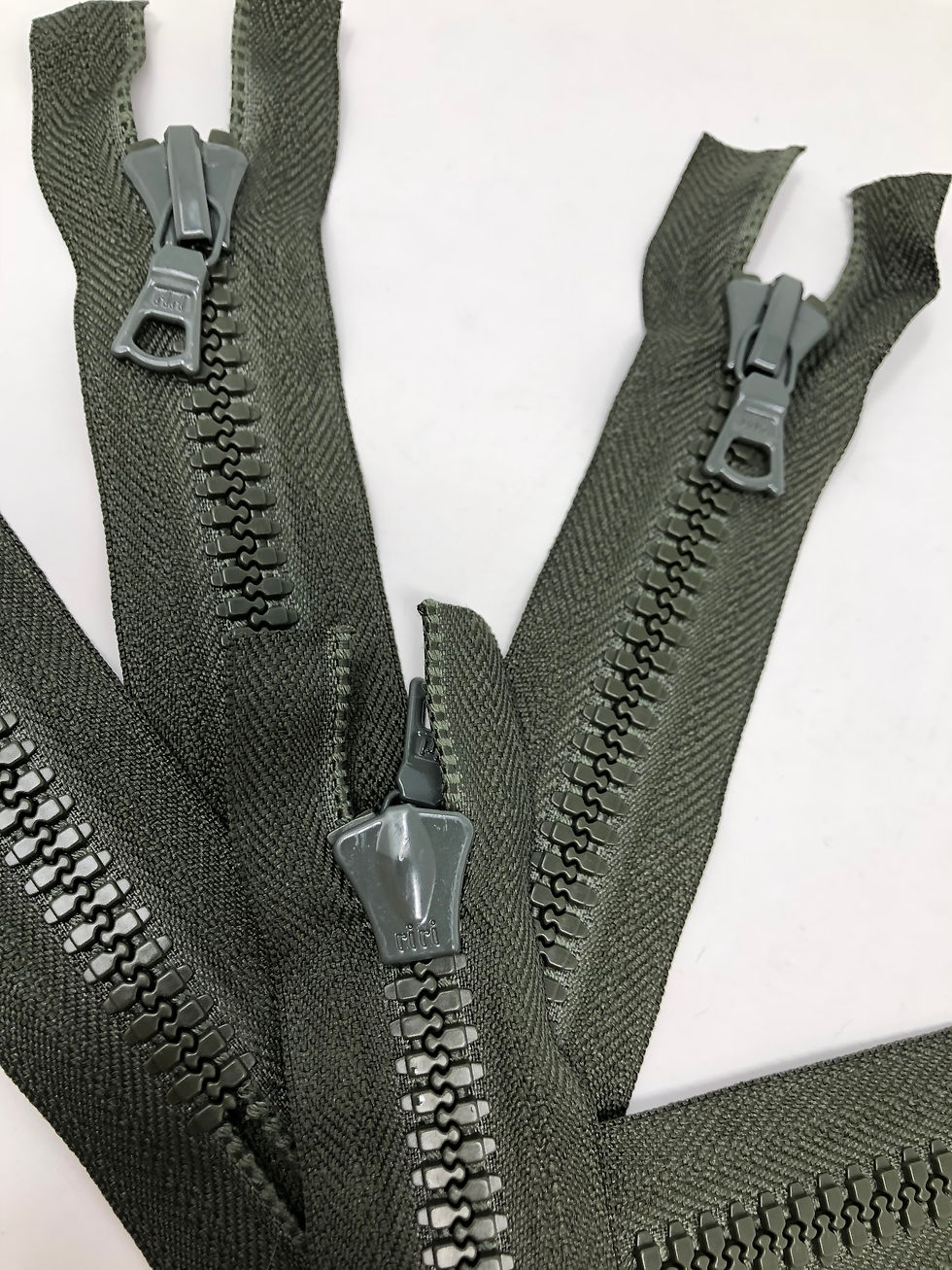Thumbnail: Army Green Plastic Molded riri Zipper 5 Inches Closed Bottom 8MM