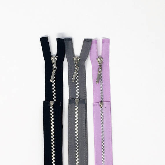 Thumbnail: 4.5mm Aluminum Open Bottom Zipper 22"