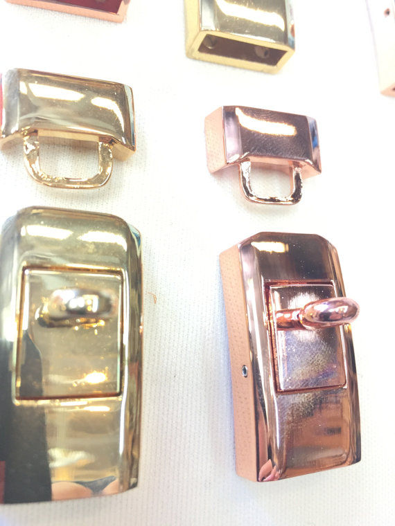 Thumbnail: Purse Buckle Closure in Gold or Rose Gold 1 3/4" x 1/2" (1 Buckle)