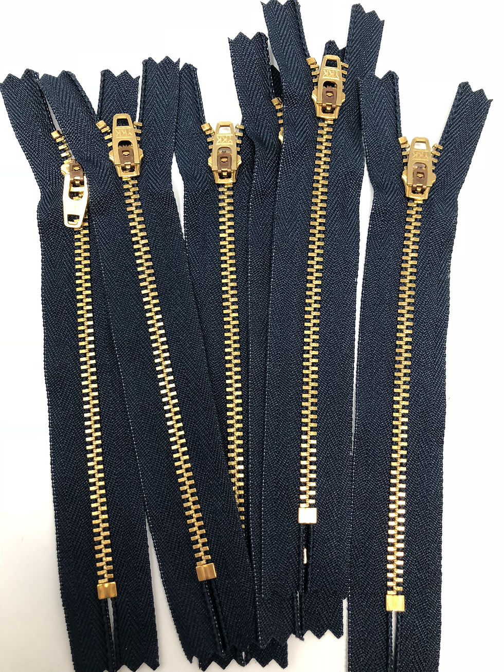 Thumbnail: YKK Jean Zipper 4.5MM Navy Blue Brass Teeth Closed Bottom- 100 Pieces