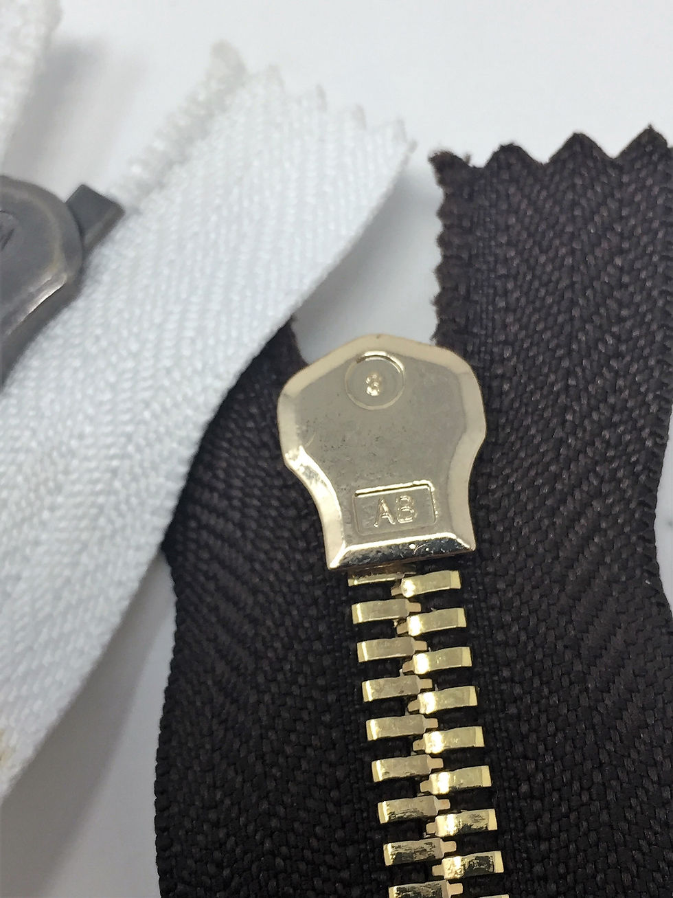 Thumbnail: White or Black 8MM High Glossy Polished European Zipper in 7 inches