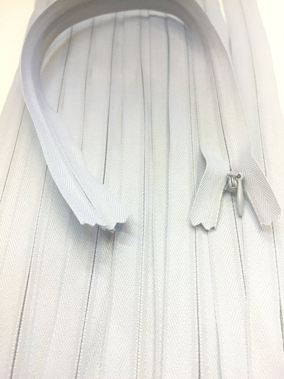Thumbnail: 10 or 100 INVISIBLE ZIPPERS 12-22 Inches Color Light Grey
