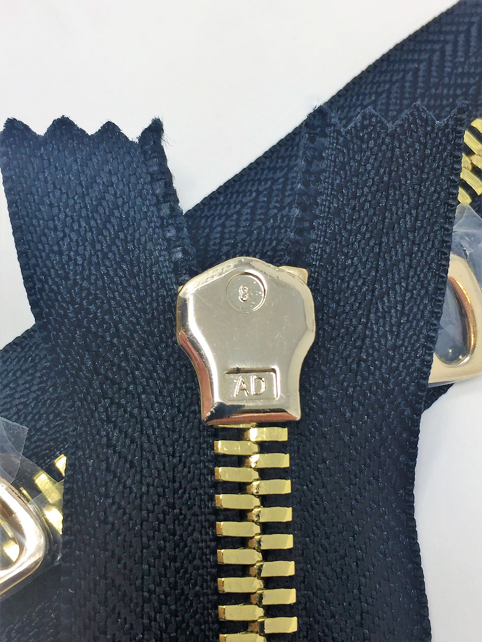 Thumbnail: Black Tape Gold Teeth 7 inch High Glossy European Zipper 8MM