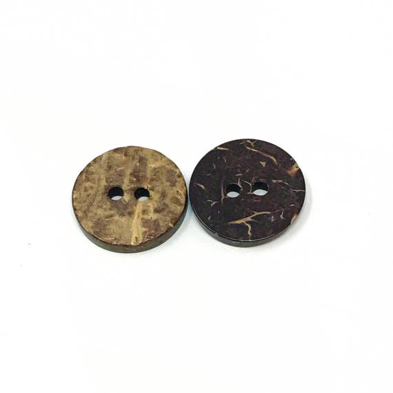 Thumbnail: 20.5mm Dark Brown Wood Two Hole Button 12 Pieces