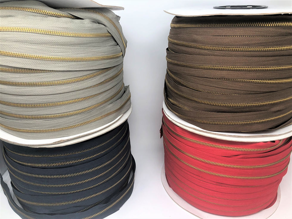 Thumbnail: 200 Yd Zipper Chain Kit, #5 Zipper Tape, Sliders+Stoppers Navy, Red, Grey, Brown