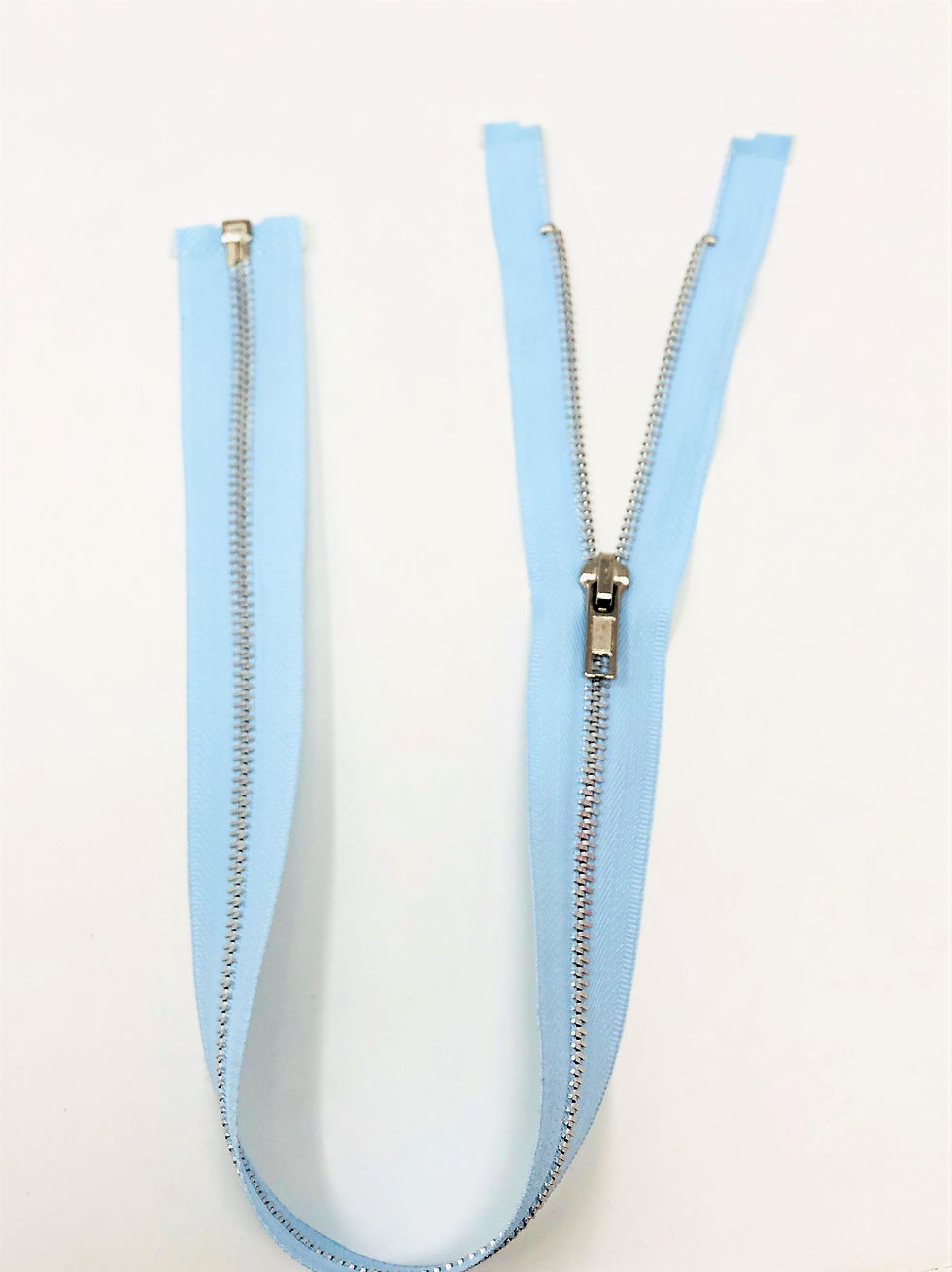 Thumbnail: 20 inch Baby Blue Separating Zipper Nickel Teeth in 5MM for Jackets -1 zipper