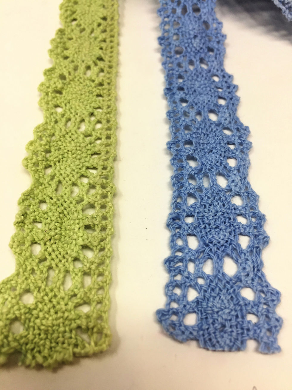 Thumbnail: 1 Inch Cotton Lace Trim By The Yard - Lavender Blue, Light Green