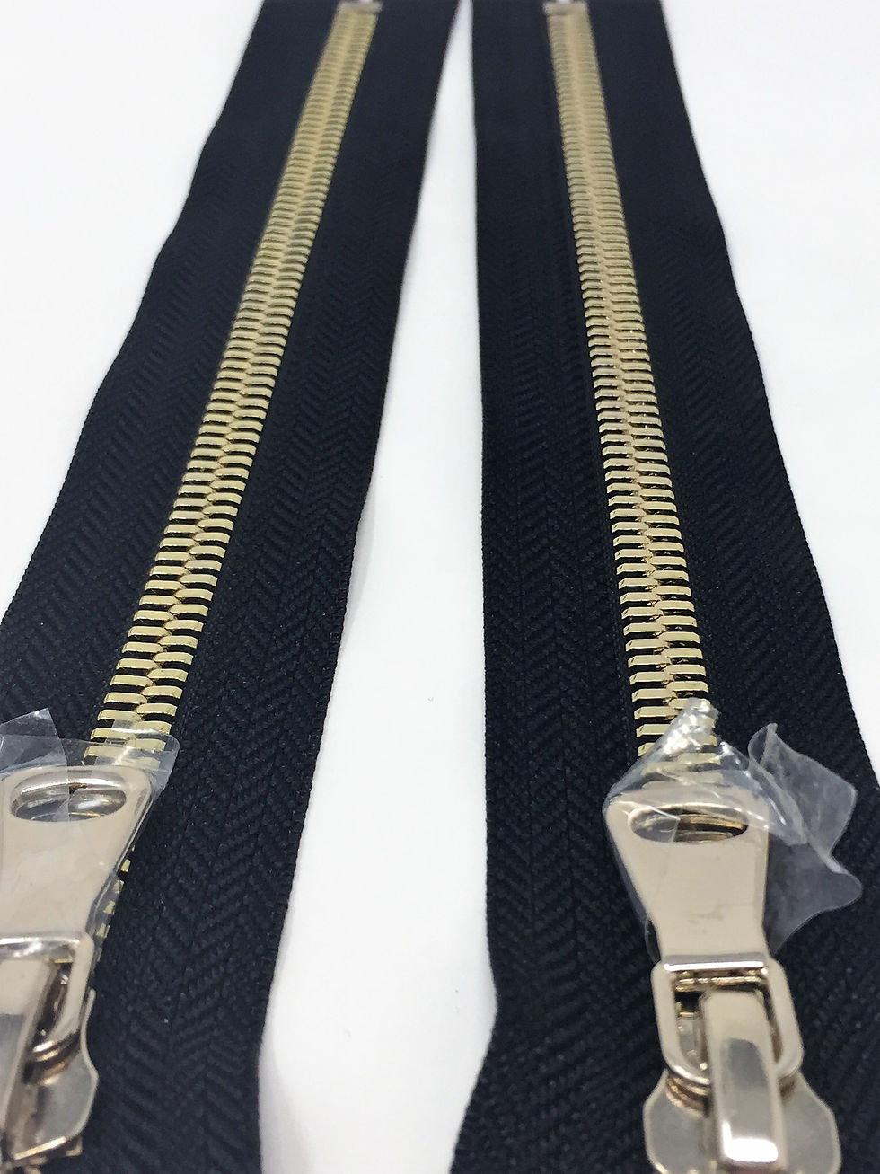 Thumbnail: Black Tape Gold Teeth 7 inch High Glossy European Zipper 8MM