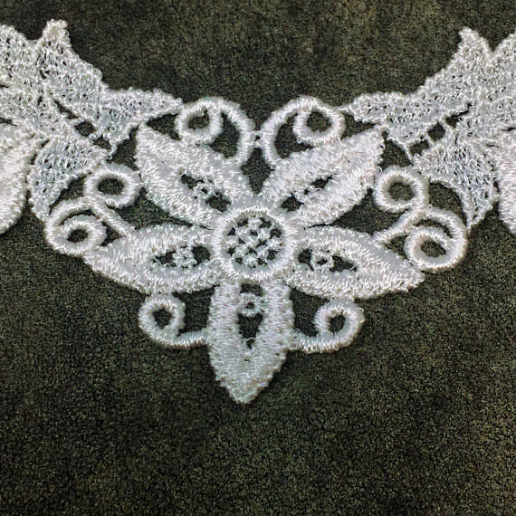 Thumbnail: White Wild Flower Sew On Applique