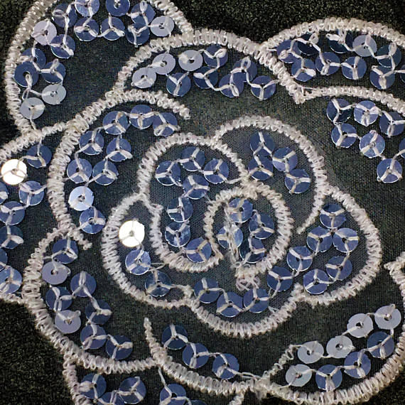 Thumbnail: Mirror Sequins Flower Sew On Applique