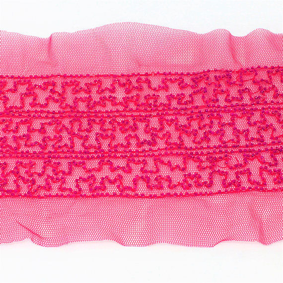 Thumbnail: Fuchsia Beaded Sew On Applique