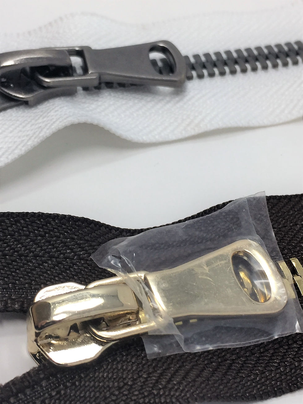 Thumbnail: White or Black 8MM High Glossy Polished European Zipper in 7 inches