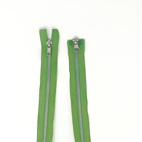 Thumbnail: 5mm Aluminum Two Way Open Zipper 26" Green