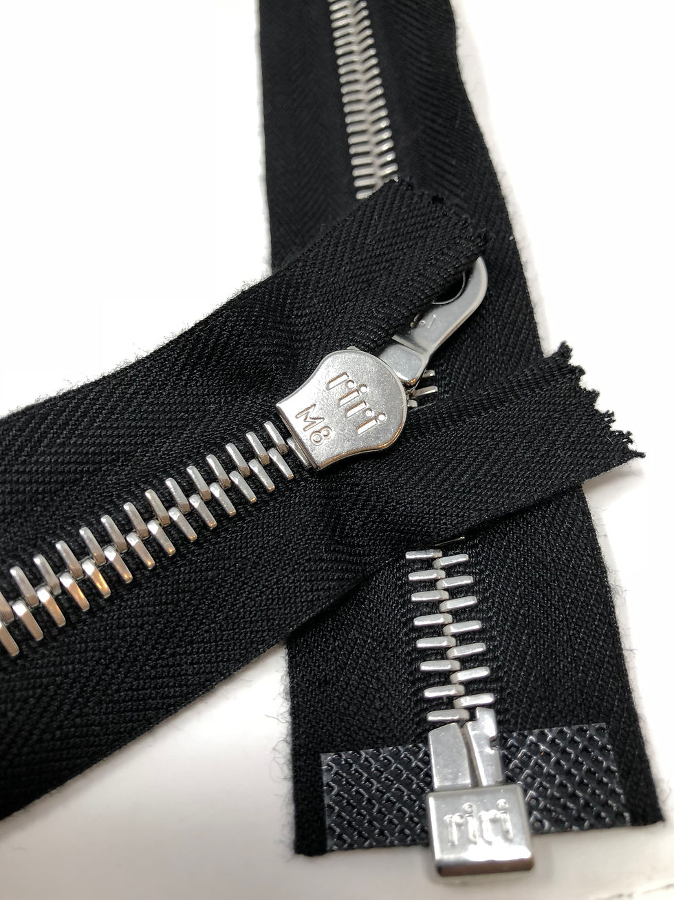 Thumbnail: Riri 27.5 Inch Metal Zipper Black Tape Nickel Teeth 8MM OPEN BOTTOM