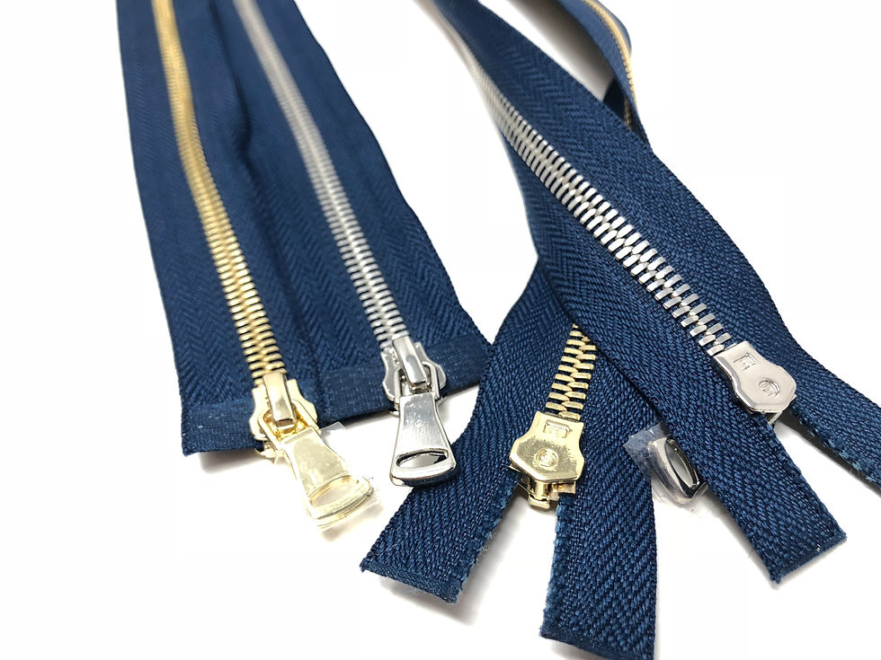 Thumbnail: 36 Inch Navy Blue Two-Way Separating High Glossy Zipper in 5MM OPEN BOTTOM