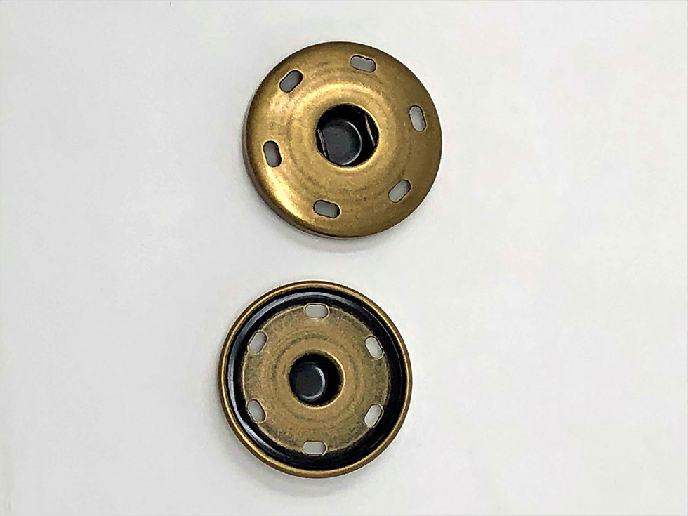 Thumbnail: XXL Antique Brass Metal Snaps 6-Hole Sew On 29MM