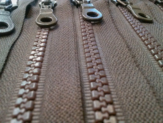 Thumbnail: 5 Molded Plastic Zippers 14 Inches 5mm Closed Bottom - Color 570 Brown (5 zipper