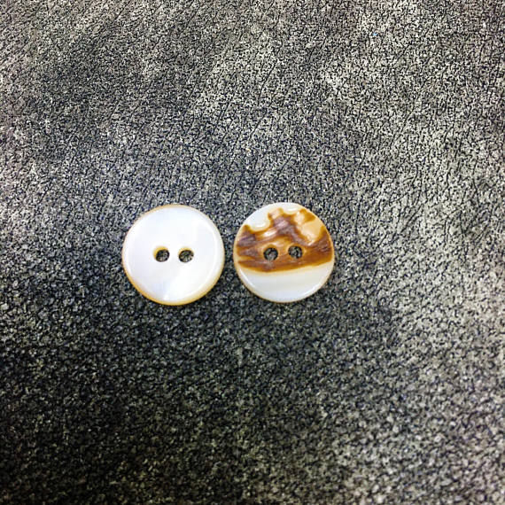Thumbnail: 11.5mm Mother of Pearl Sea Shell Two Hole Button 12 Pieces