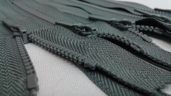 Thumbnail: Riri Zipper Molded Plastic 5 Inches Closed (NON-SEPARATING) - Gray (1 zipper)