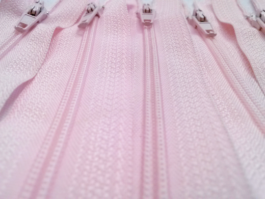 Thumbnail: 10 or 100 Nylon Zippers 12-22 Inches #3 Coil Closed Bottom Color 512 Light Pink