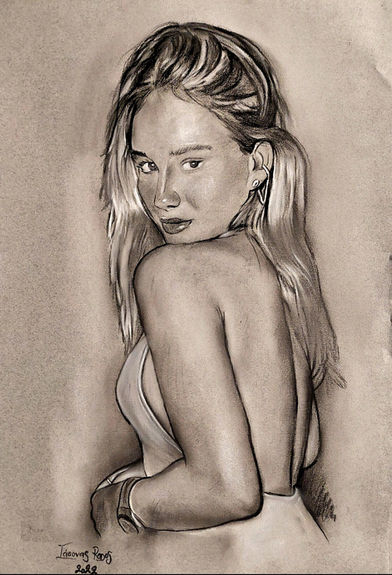 Young Lady | Pastel | Emotional contemporary art by Jason Petras | TERAVARNA